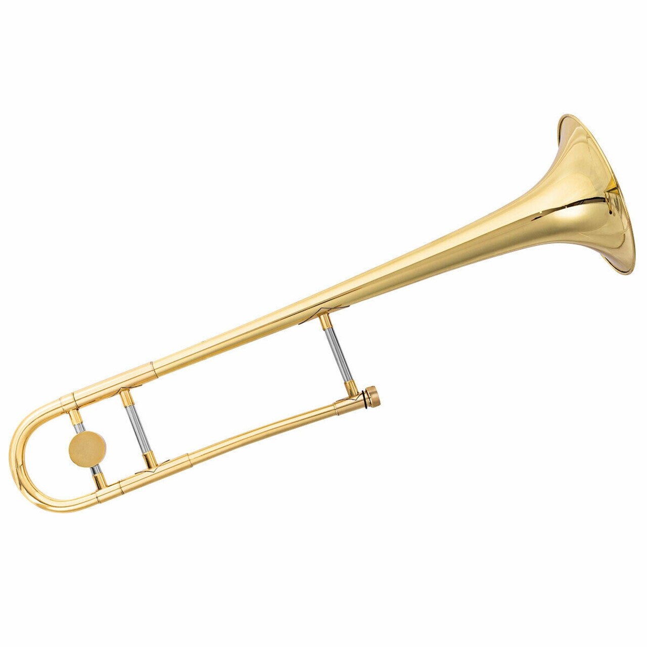 Gold Brass B Flat Tenor Trombone with Smooth Slide, Accessories and Hard Case